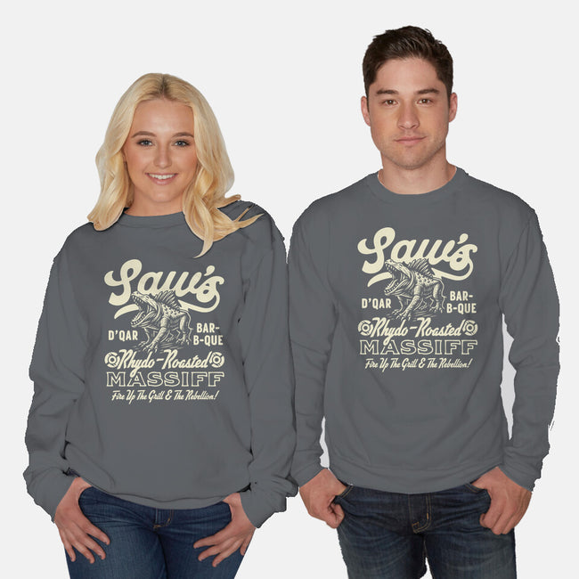 Saw's BBQ-Unisex-Crew Neck-Sweatshirt-Wheels