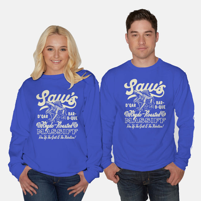 Saw's BBQ-Unisex-Crew Neck-Sweatshirt-Wheels