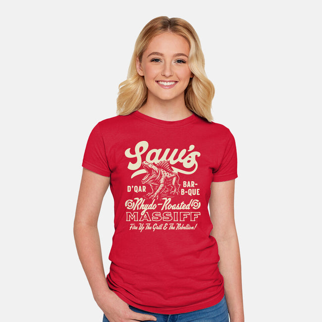 Saw's BBQ-Womens-Fitted-Tee-Wheels