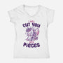 I Will Cut You Into Pieces-Womens-V-Neck-Tee-koalastudio