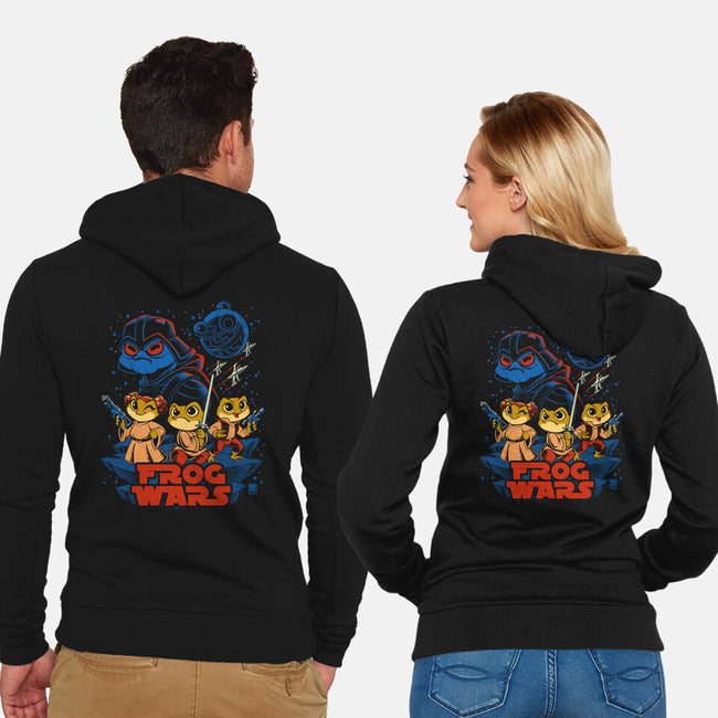 Frog Wars-Unisex-Zip-Up-Sweatshirt-worlddominationforcats