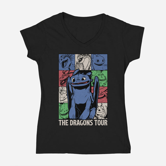Dragons Tour Movie-Womens-V-Neck-Tee-Studio Mootant