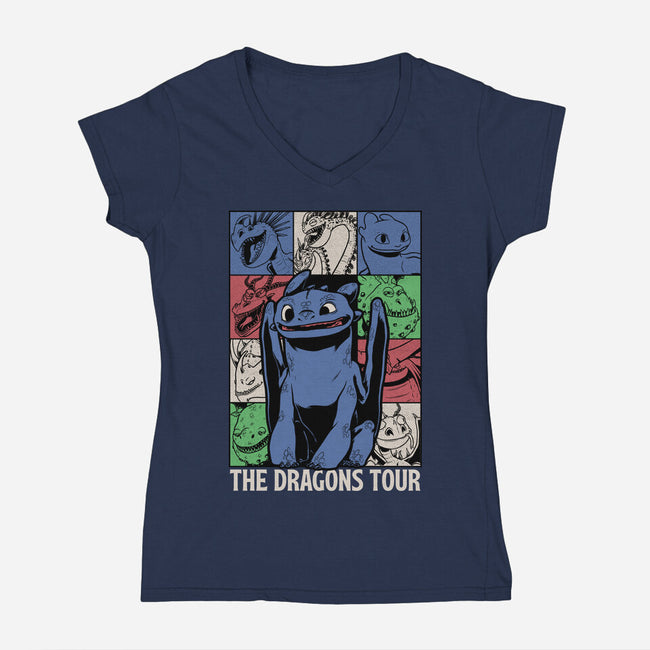 Dragons Tour Movie-Womens-V-Neck-Tee-Studio Mootant