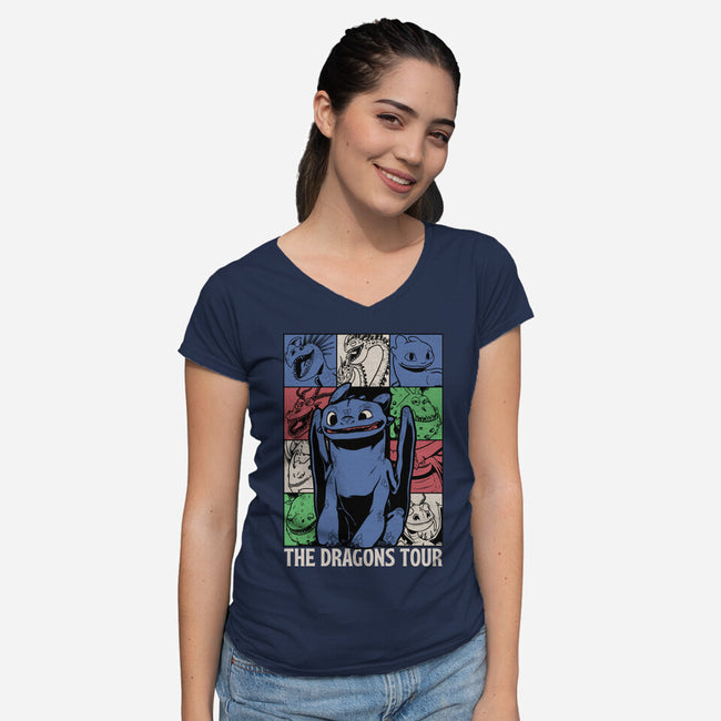 Dragons Tour Movie-Womens-V-Neck-Tee-Studio Mootant