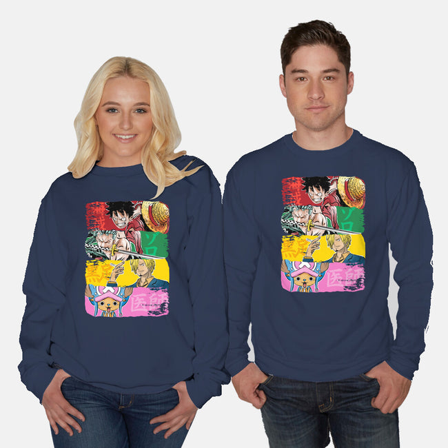 Pirate Brushstrokes-Unisex-Crew Neck-Sweatshirt-DrMonekers