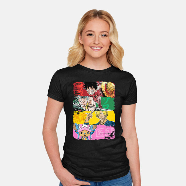 Pirate Brushstrokes-Womens-Fitted-Tee-DrMonekers