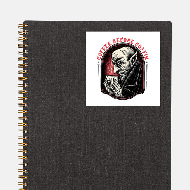 Coffee Before Coffin-None-Glossy-Sticker-glitchygorilla