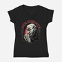 Coffee Before Coffin-Womens-V-Neck-Tee-glitchygorilla