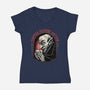 Coffee Before Coffin-Womens-V-Neck-Tee-glitchygorilla