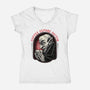 Coffee Before Coffin-Womens-V-Neck-Tee-glitchygorilla