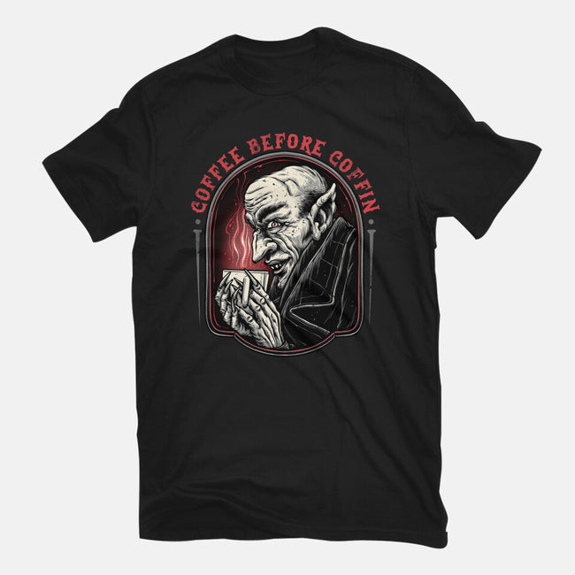 Coffee Before Coffin-Mens-Basic-Tee-glitchygorilla