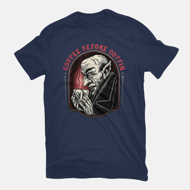Coffee Before Coffin-Mens-Basic-Tee-glitchygorilla