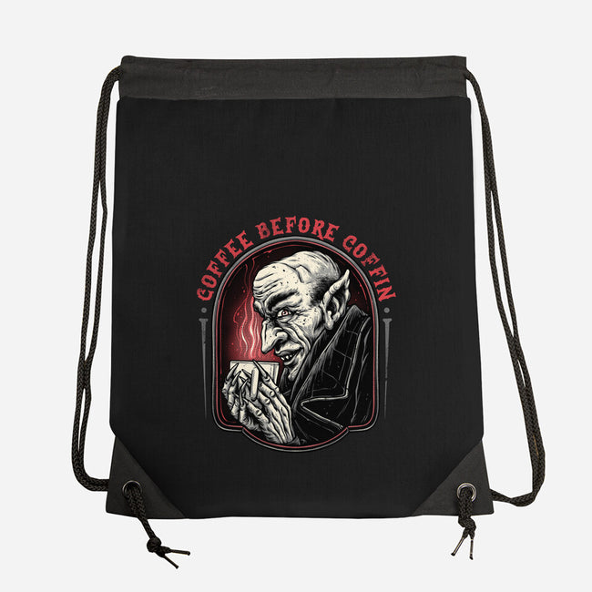 Coffee Before Coffin-None-Drawstring-Bag-glitchygorilla