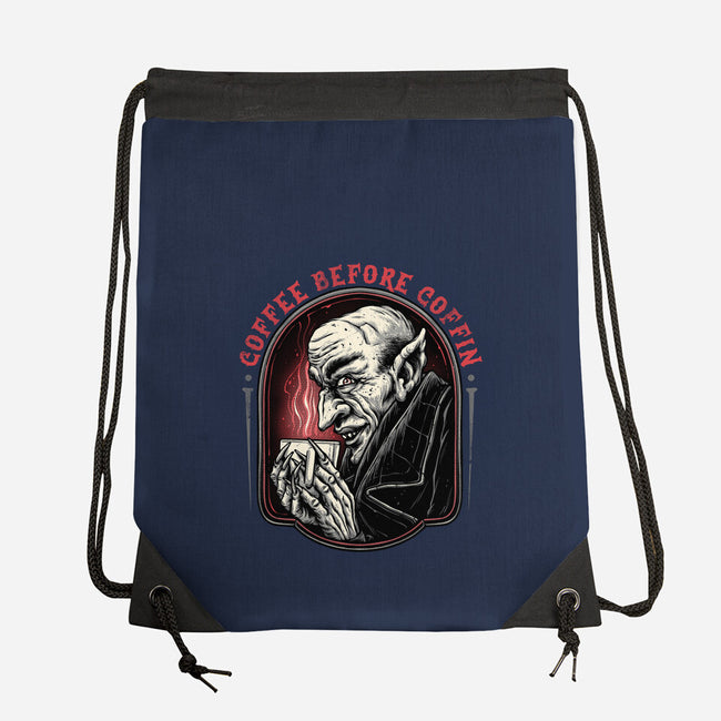 Coffee Before Coffin-None-Drawstring-Bag-glitchygorilla