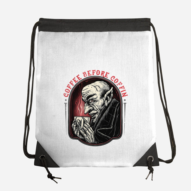 Coffee Before Coffin-None-Drawstring-Bag-glitchygorilla