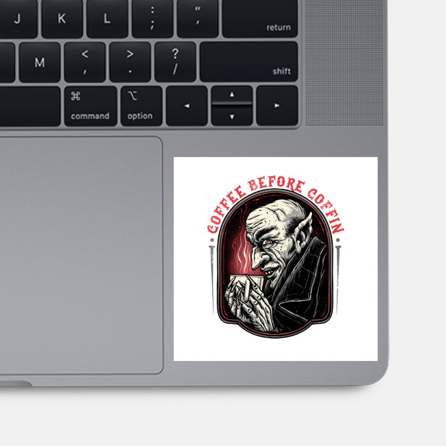 Coffee Before Coffin-None-Glossy-Sticker-glitchygorilla