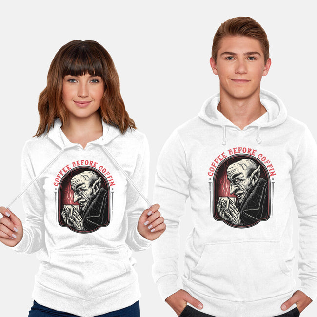 Coffee Before Coffin-Unisex-Pullover-Sweatshirt-glitchygorilla