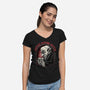 Coffee Before Coffin-Womens-V-Neck-Tee-glitchygorilla