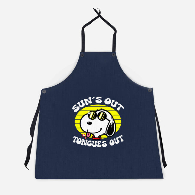 Sun's Out Tongues Out-Unisex-Kitchen-Apron-krisren28