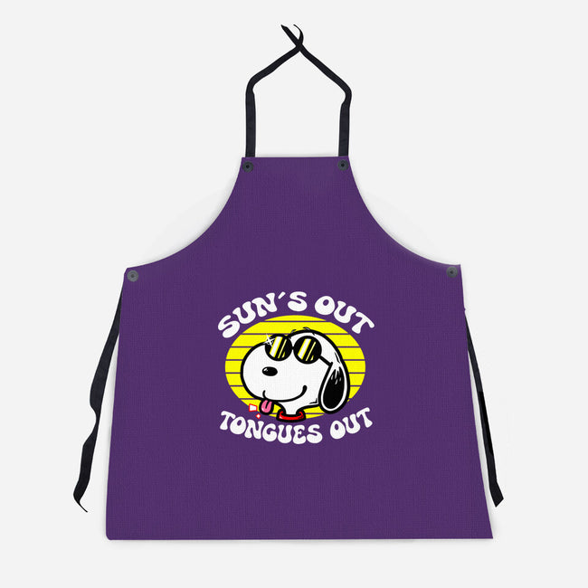 Sun's Out Tongues Out-Unisex-Kitchen-Apron-krisren28