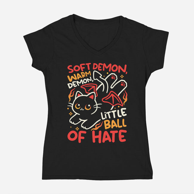 Soft Demon Warm Demon-Womens-V-Neck-Tee-NemiMakeit