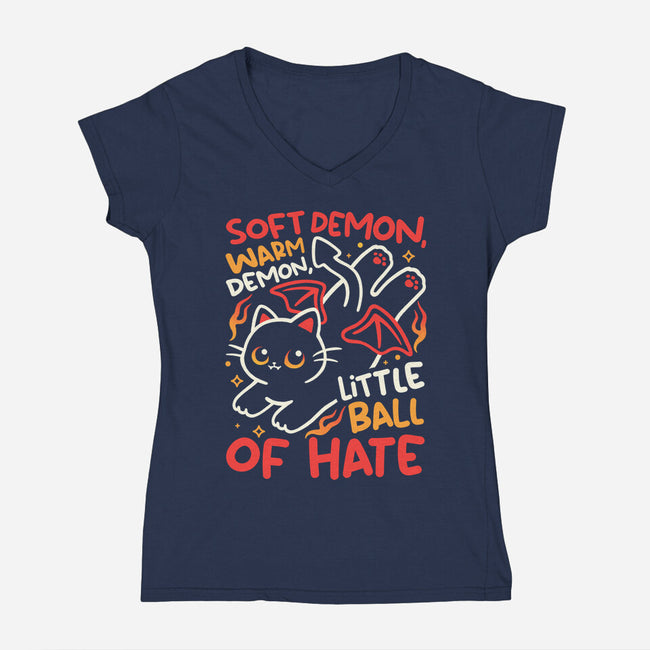 Soft Demon Warm Demon-Womens-V-Neck-Tee-NemiMakeit