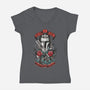 Helmet N Laser-Womens-V-Neck-Tee-Samuel