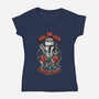 Helmet N Laser-Womens-V-Neck-Tee-Samuel