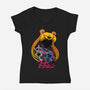 Moon Princess Galaxy-Womens-V-Neck-Tee-rmatix