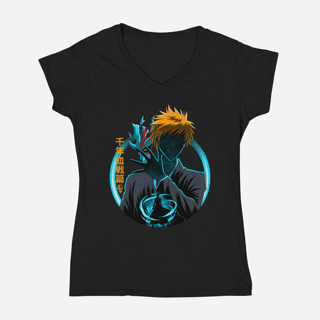 Death God Galaxy-Womens-V-Neck-Tee-rmatix