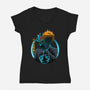 Death God Galaxy-Womens-V-Neck-Tee-rmatix