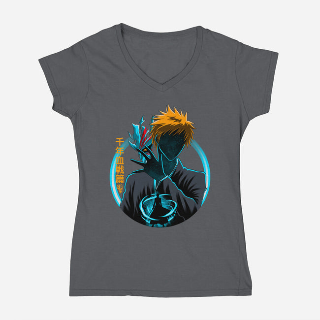 Death God Galaxy-Womens-V-Neck-Tee-rmatix