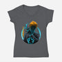 Death God Galaxy-Womens-V-Neck-Tee-rmatix
