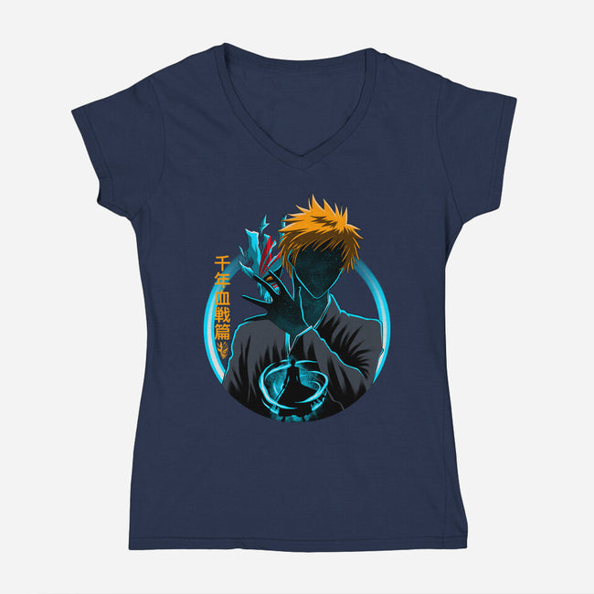 Death God Galaxy-Womens-V-Neck-Tee-rmatix
