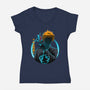 Death God Galaxy-Womens-V-Neck-Tee-rmatix