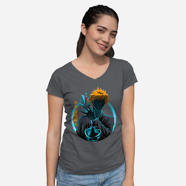 Death God Galaxy-Womens-V-Neck-Tee-rmatix