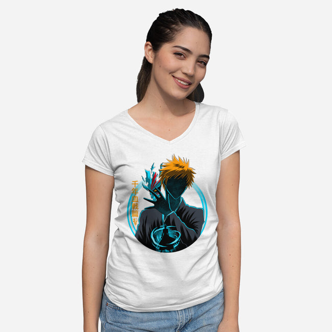 Death God Galaxy-Womens-V-Neck-Tee-rmatix
