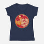 Greetings From The Forest Planet-Womens-V-Neck-Tee-SuperEdu