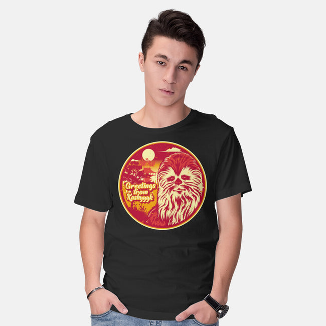Greetings From The Forest Planet-Mens-Basic-Tee-SuperEdu