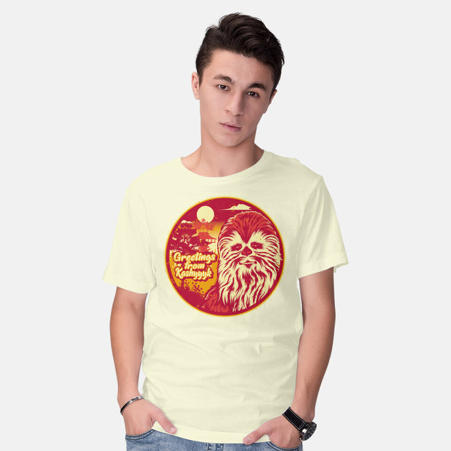 Greetings From The Forest Planet-Mens-Basic-Tee-SuperEdu