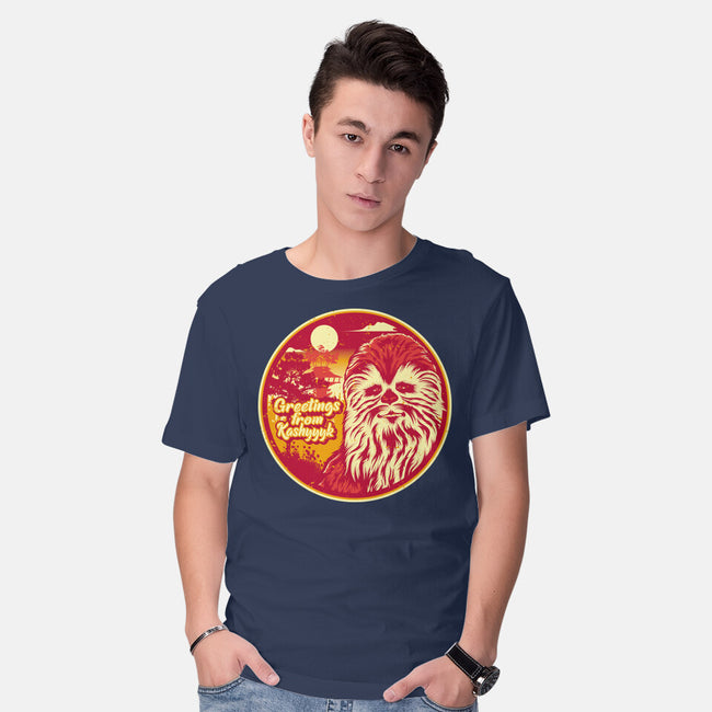 Greetings From The Forest Planet-Mens-Basic-Tee-SuperEdu