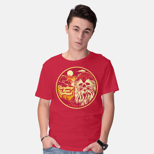 Greetings From The Forest Planet-Mens-Basic-Tee-SuperEdu