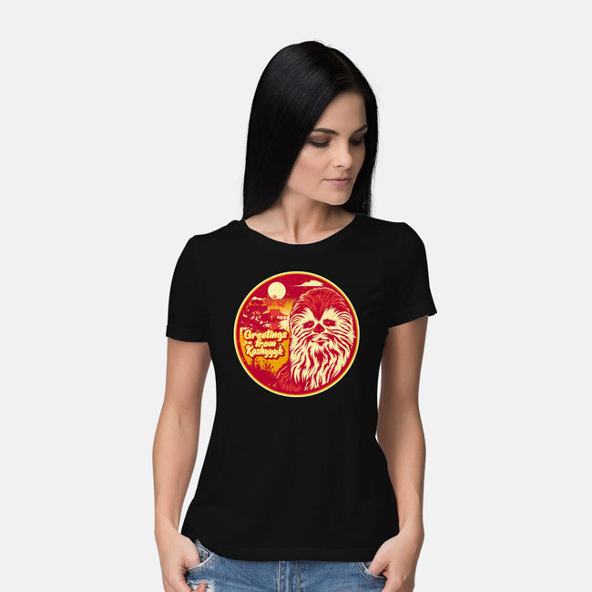 Greetings From The Forest Planet-Womens-Basic-Tee-SuperEdu