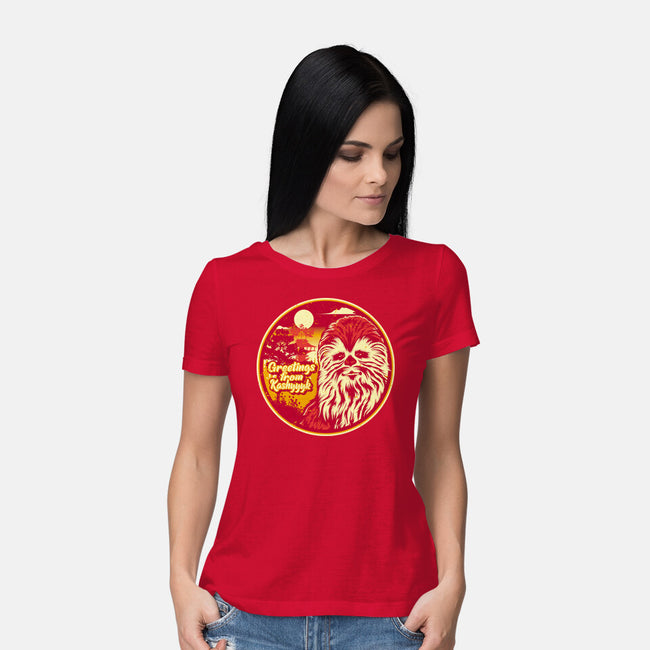 Greetings From The Forest Planet-Womens-Basic-Tee-SuperEdu