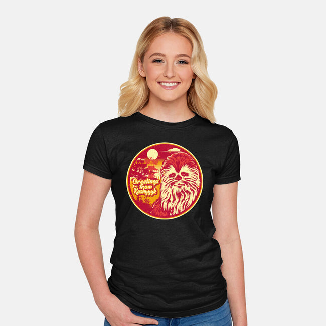 Greetings From The Forest Planet-Womens-Fitted-Tee-SuperEdu