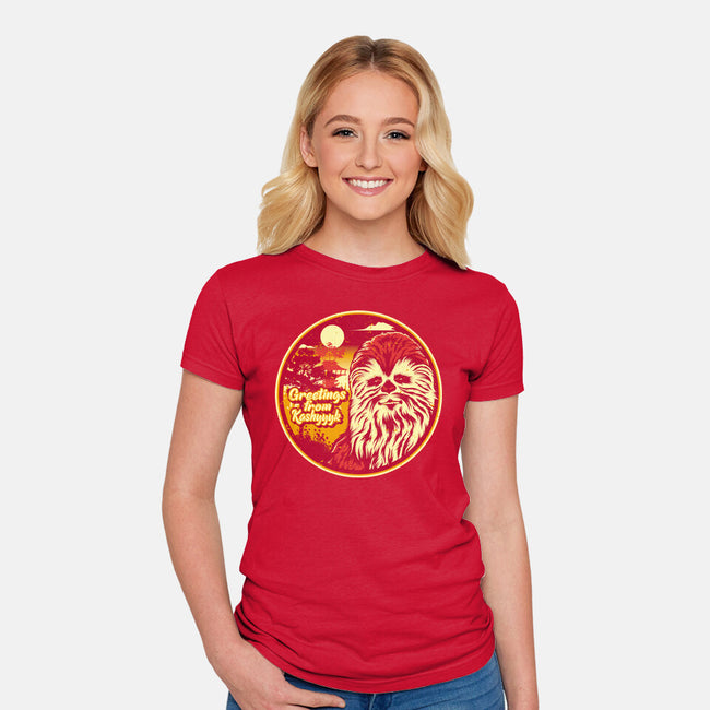 Greetings From The Forest Planet-Womens-Fitted-Tee-SuperEdu