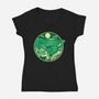 Greetings From The Swamp Planet-Womens-V-Neck-Tee-SuperEdu