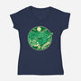 Greetings From The Swamp Planet-Womens-V-Neck-Tee-SuperEdu
