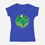 Greetings From The Swamp Planet-Womens-V-Neck-Tee-SuperEdu