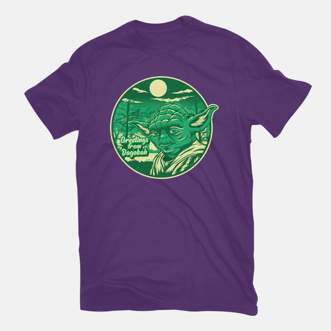 Greetings From The Swamp Planet-Womens-Fitted-Tee-SuperEdu